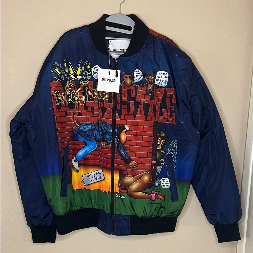 Limited Edition Men's Snoop Dogg’s Graphic Bomber Jacket - L Blue NWT